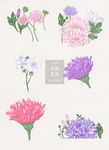 矢量唯美手绘花卉素材