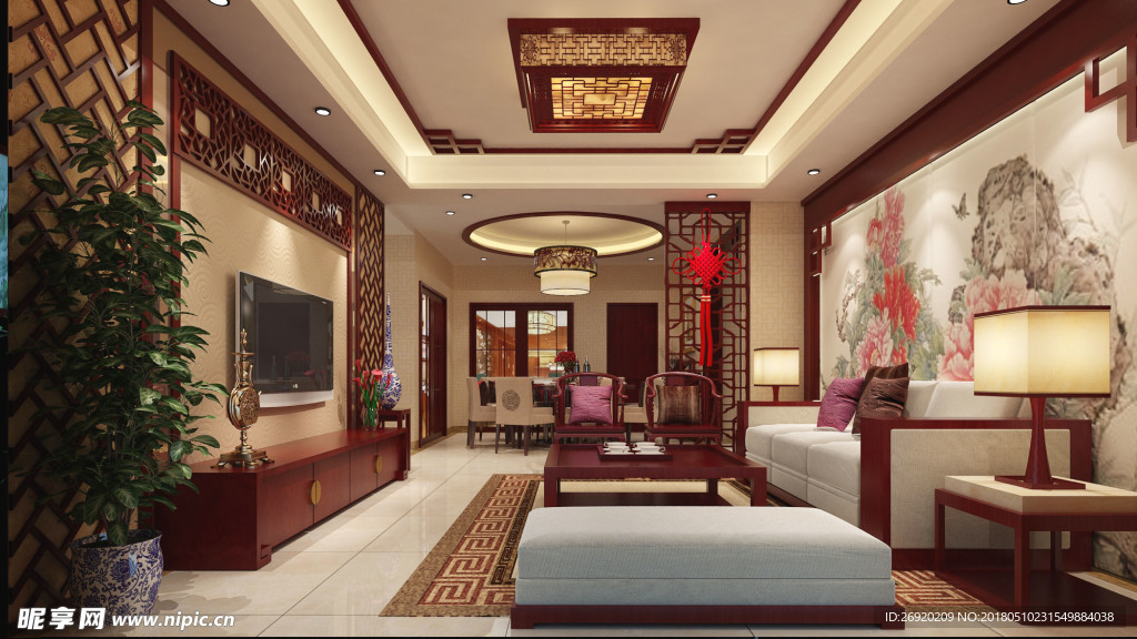 新中式家装客厅效果图
