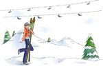滑雪卡通美女