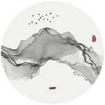 抽象禅意水墨画