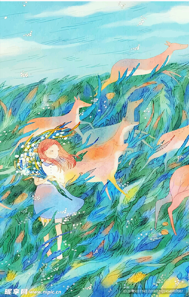 水彩插画