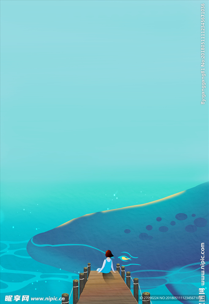 手绘卡通风景
