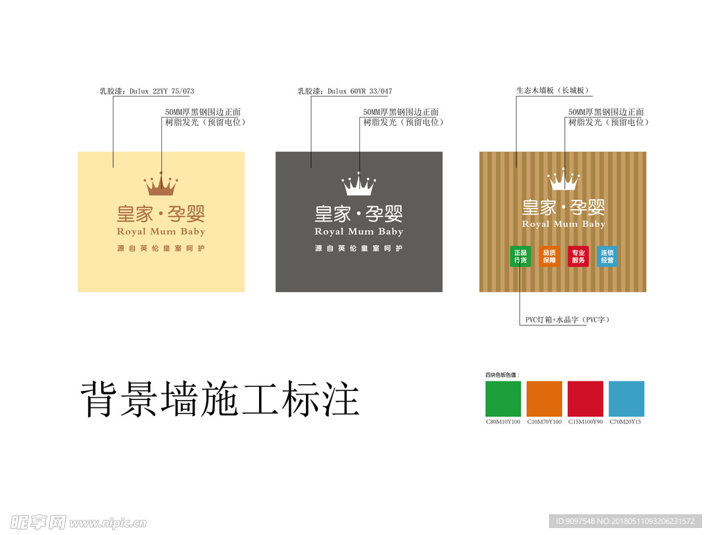 皇家孕婴背景墙设计