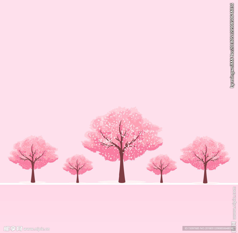 粉色樱花树背景