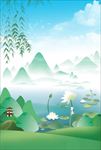 中国风山水插画