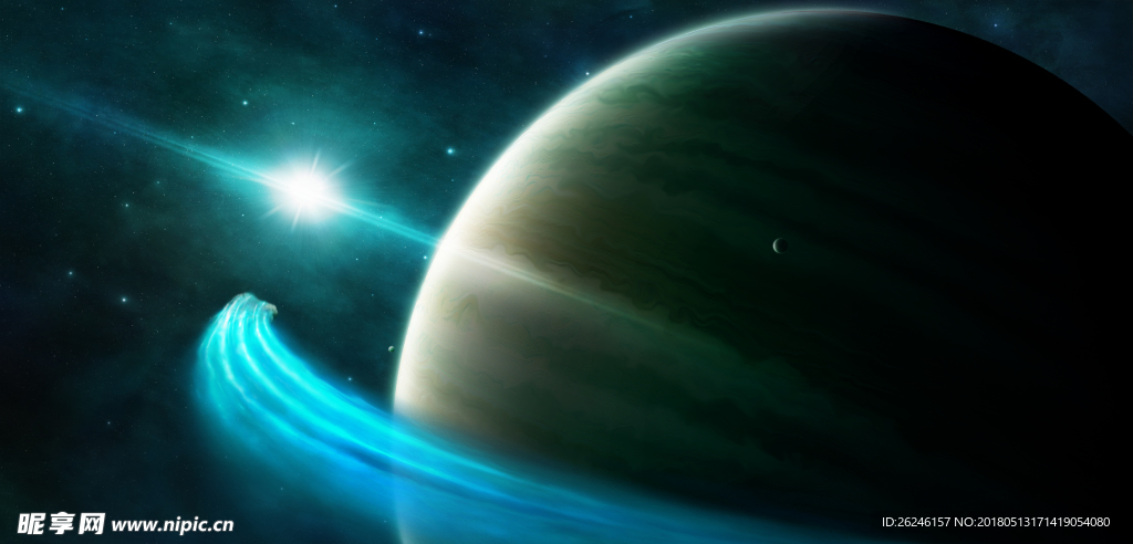 高清星空星球光影背景底纹图片
