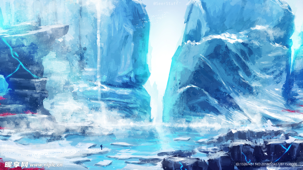 水彩山水画
