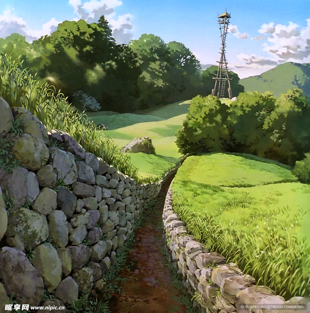 手绘风景插画