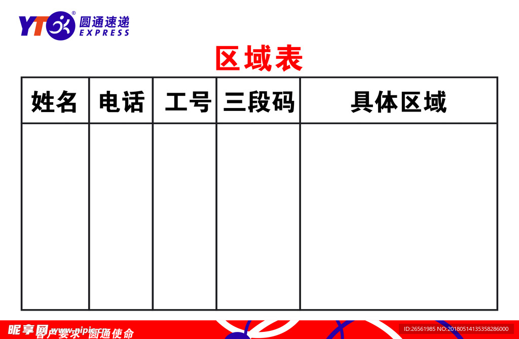 圆通速递区域表
