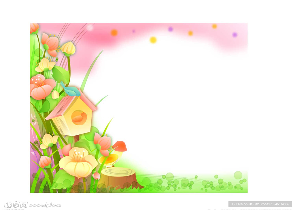 矢量花纹画框
