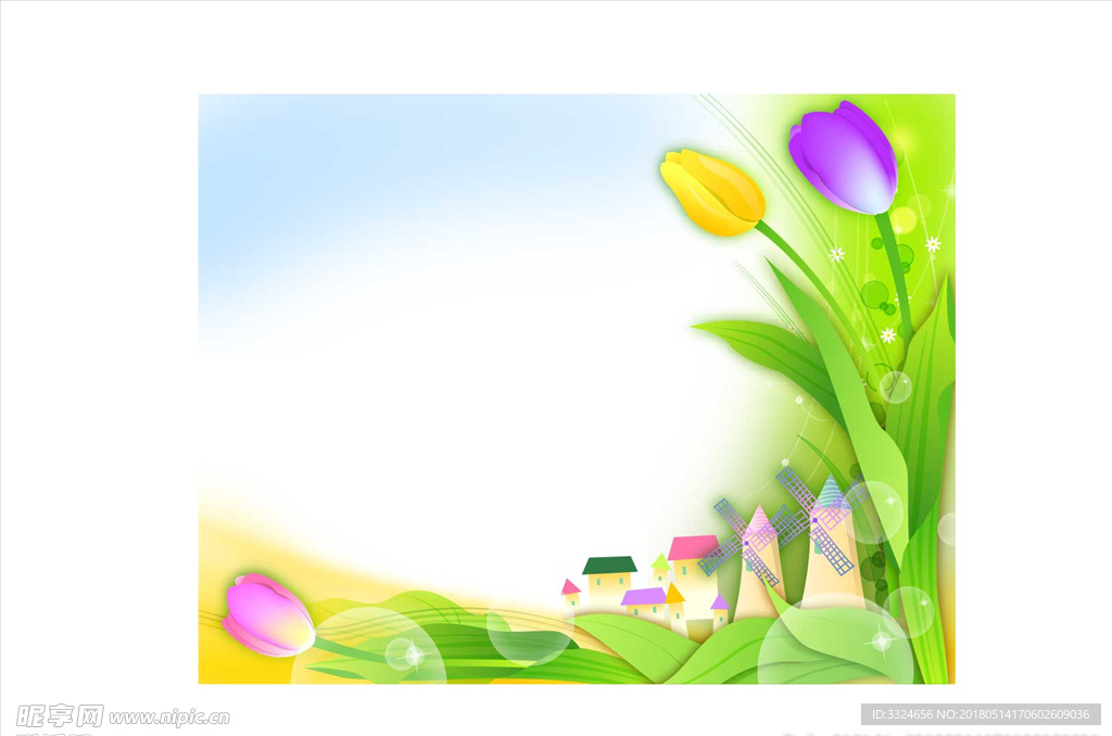 矢量花纹画框