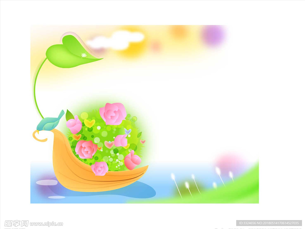 矢量花纹画框