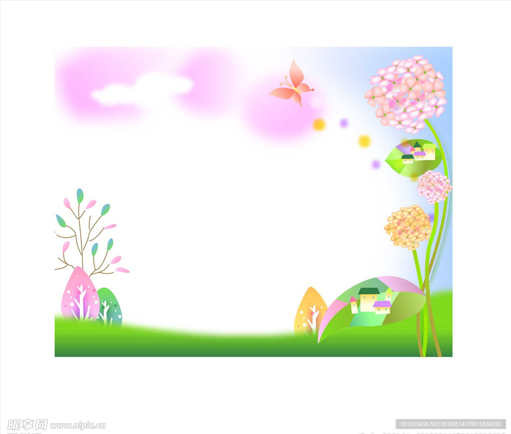 矢量花纹画框