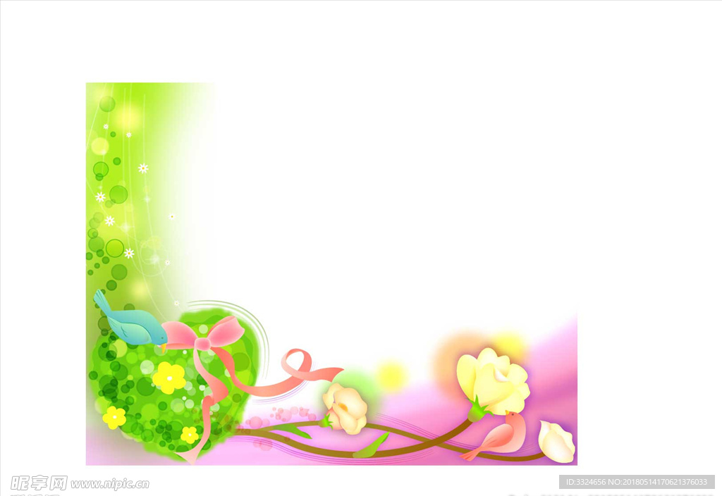 矢量花纹画框