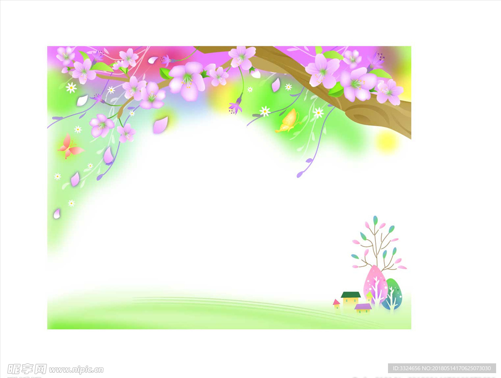 矢量花纹画框