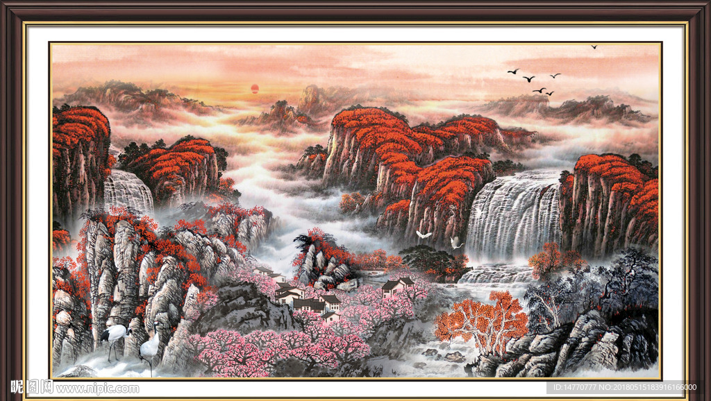 山水国画 财源滚滚