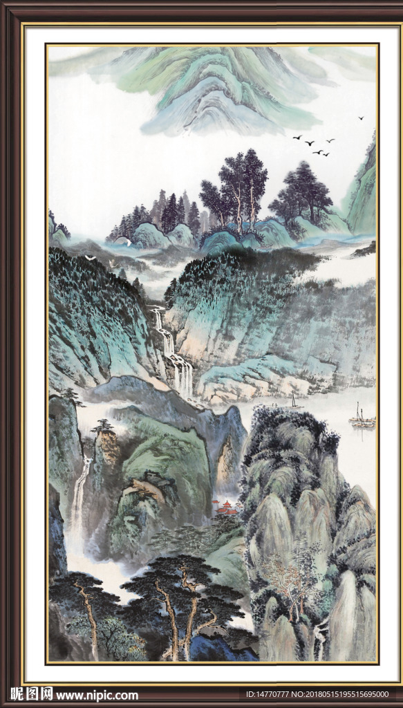 竖幅国画风景