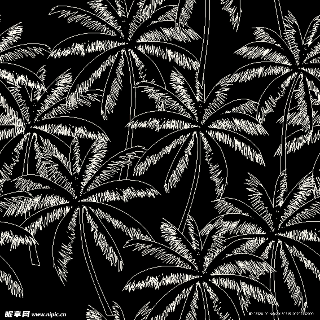 植物无缝印花图案