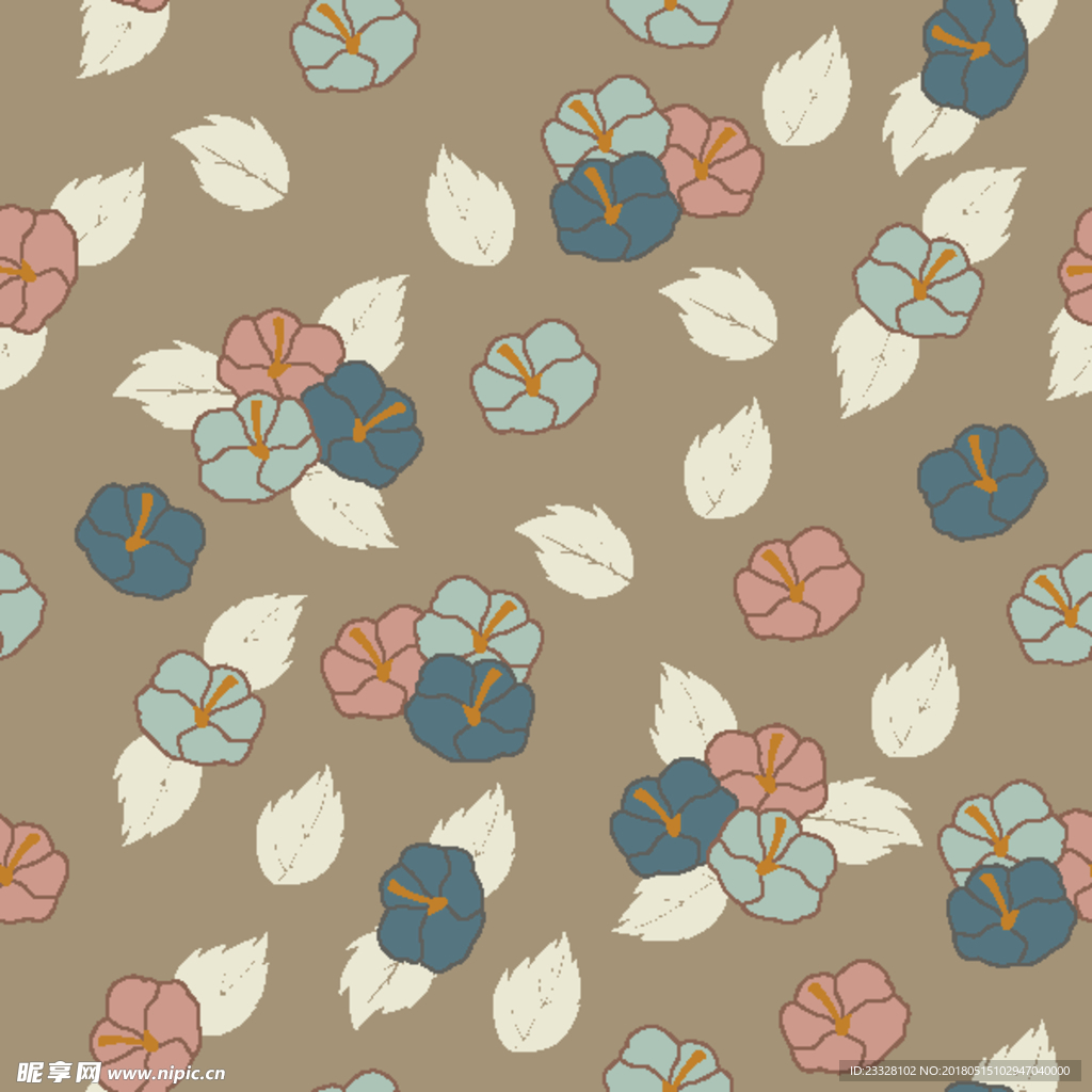 植物无缝印花图案