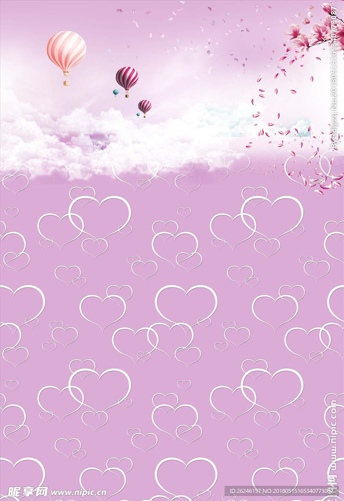粉色桃花樱花海报背景图片下载