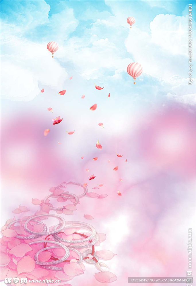粉色桃花樱花海报背景图片下载