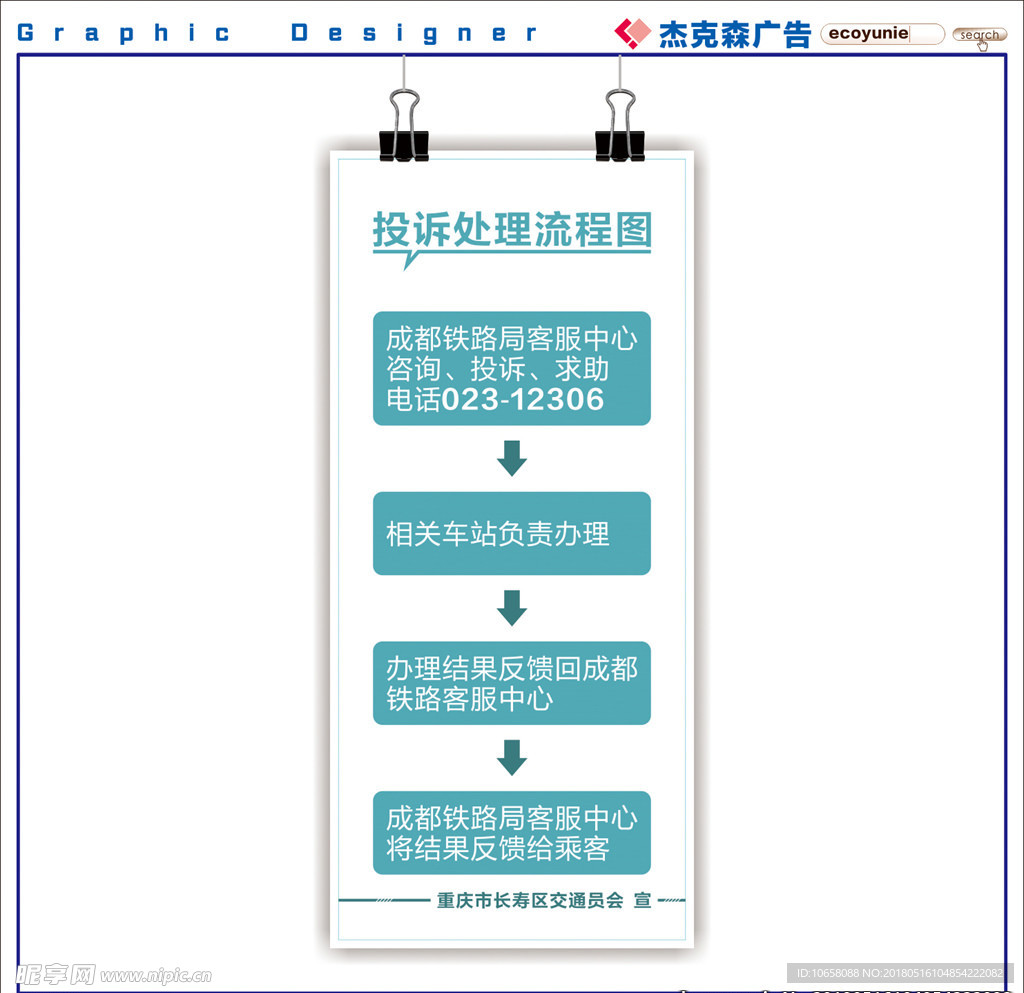 投诉处理流程图门形展架