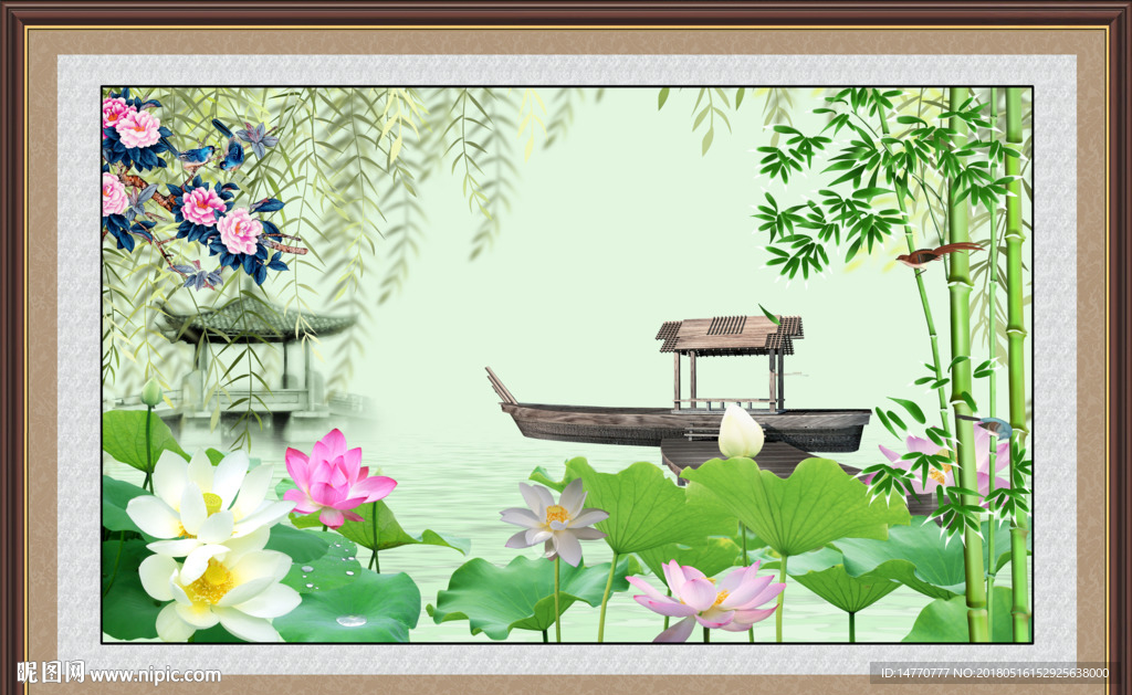 荷花风景图