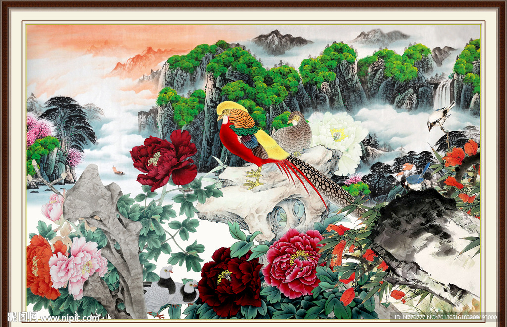 国画牡丹