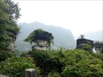山景 护栏 山路 天空 远山