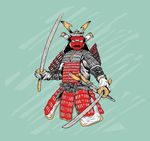 矢量彩色日本武士人物