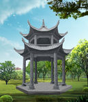 石材 凉亭 灰石