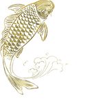 金色刺绣鱼