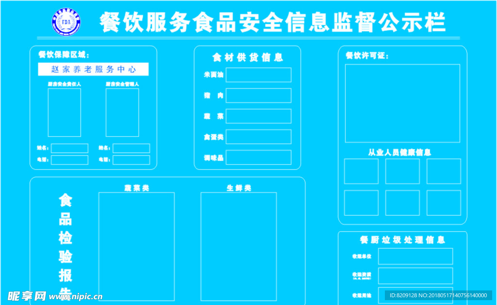 餐饮安全公示栏