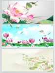 荷花水彩背景