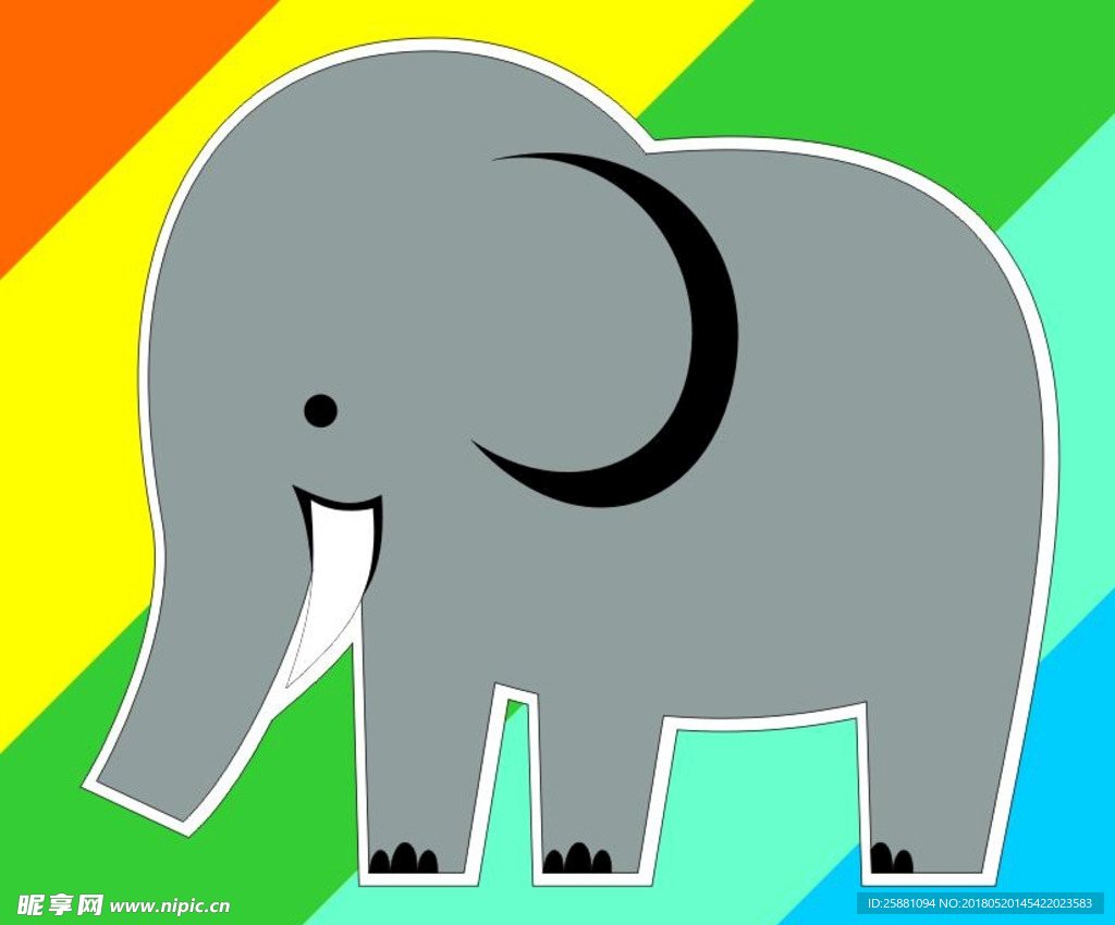 大象 动物 矢量 卡通