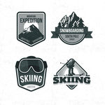 复古滑雪徽章