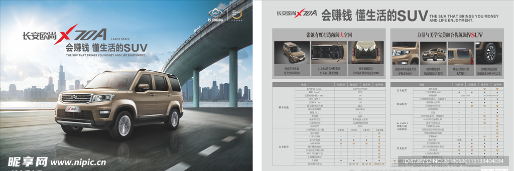 长安X70A车型单页