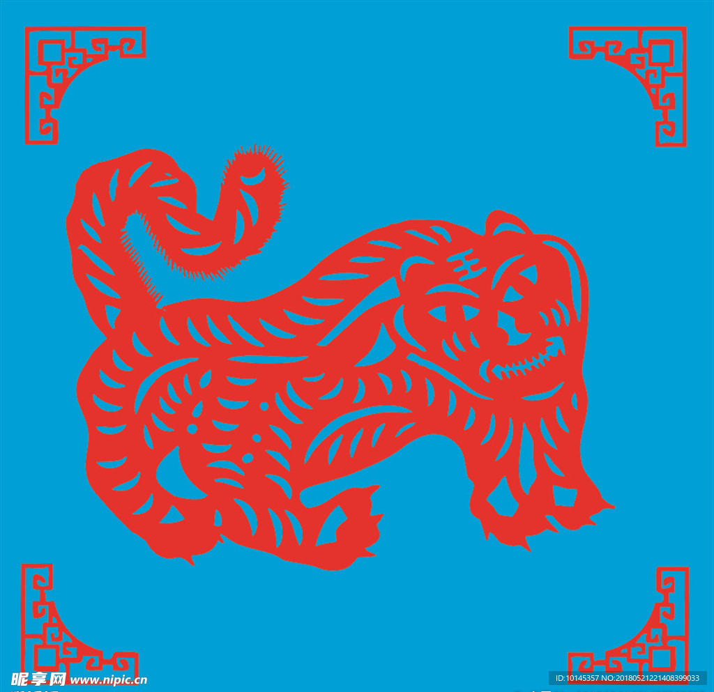 老虎剪纸