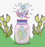 手绘花卉瓶罐