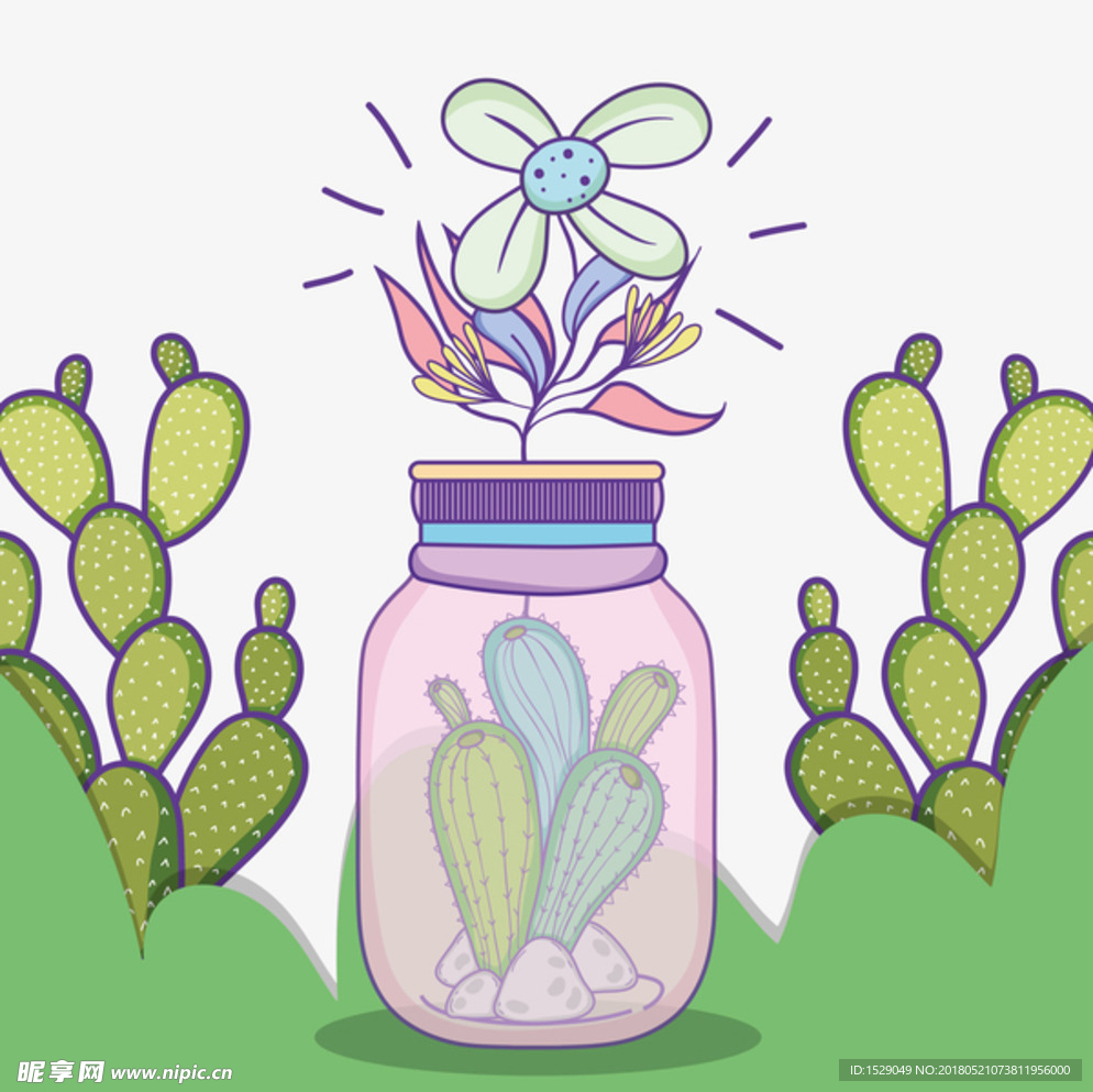 手绘花卉瓶罐