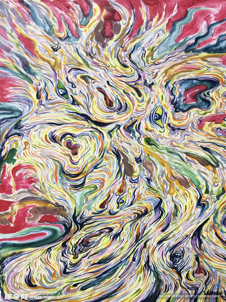 流彩油画