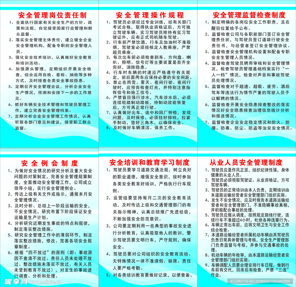 安全制度牌
