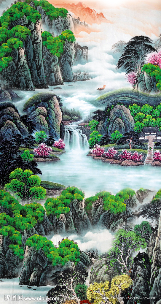 山水国画玄关
