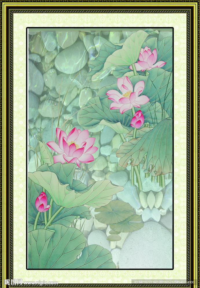 荷花装饰画