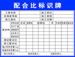 拌合站配合比标识牌