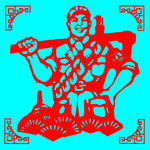 工人剪纸