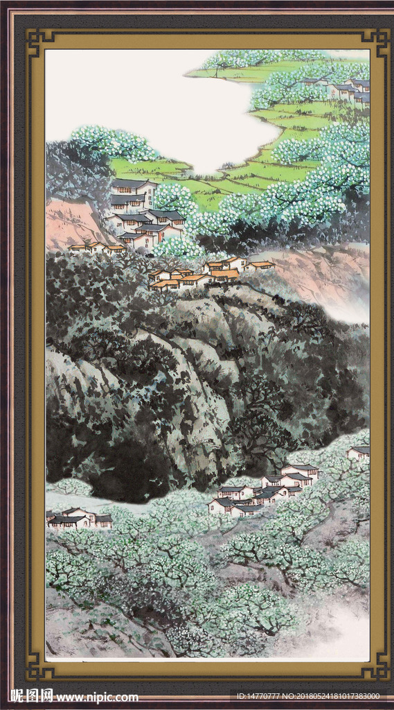 竖幅国画风景