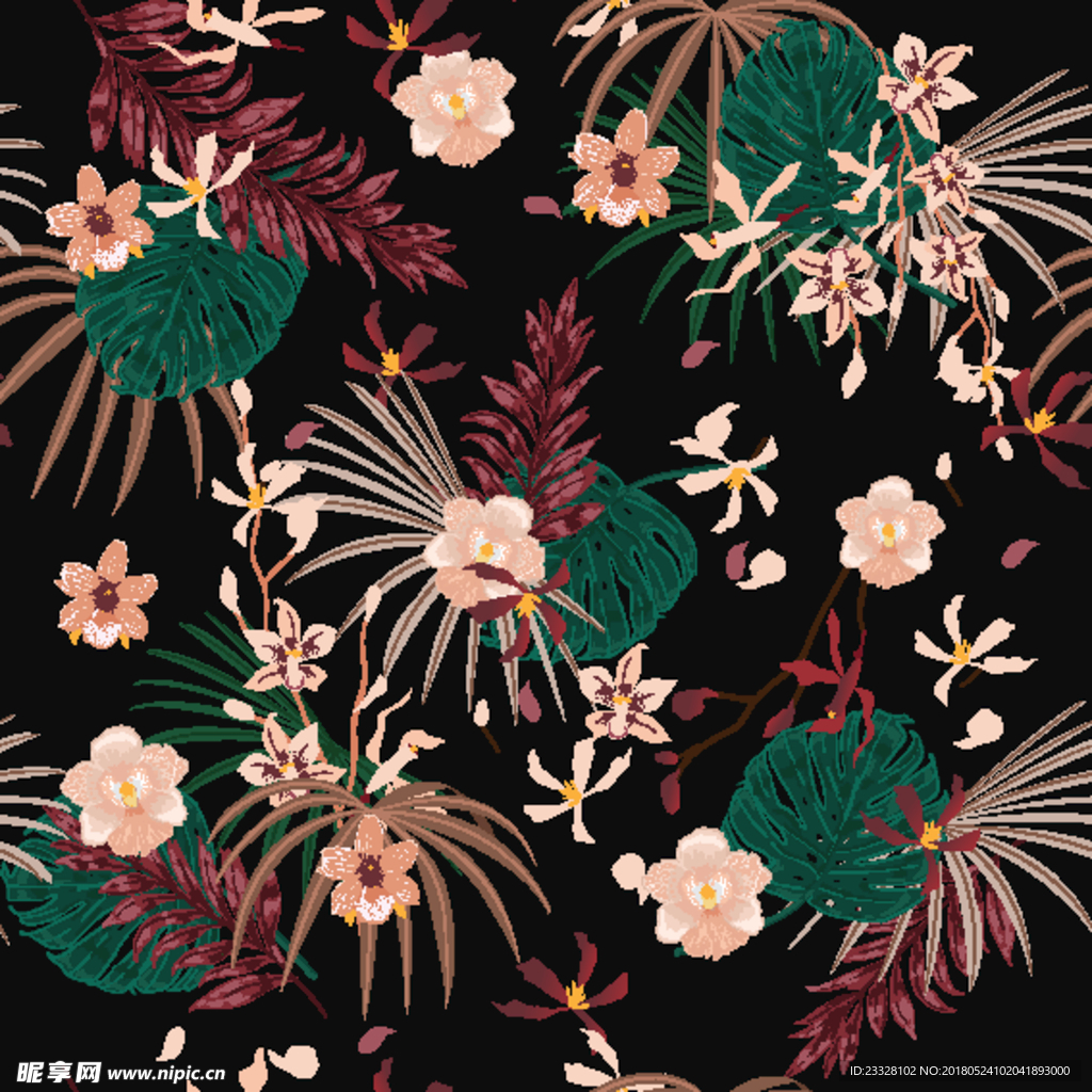 花卉无缝印花图案