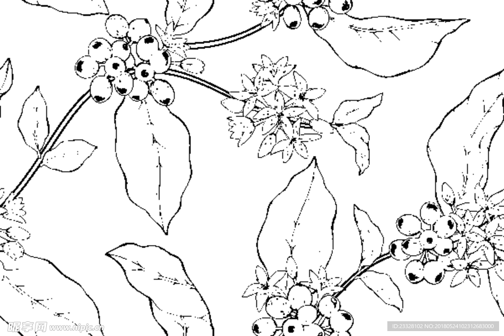 黑白无缝印花图案