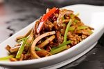 土芹菜干子肉丝